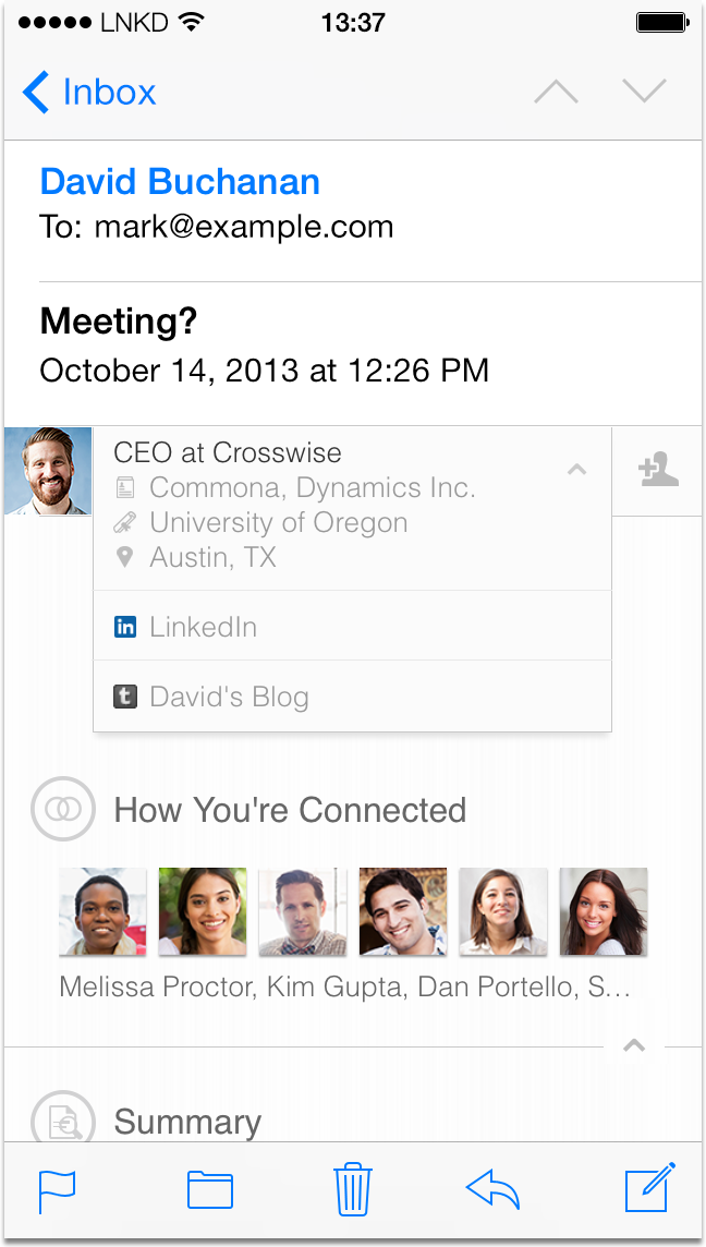 LinkedIn Intro Screen Shot