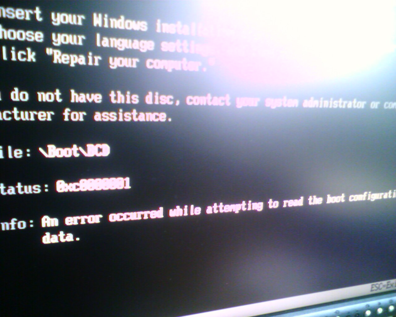 Windows Vista. Crashed.