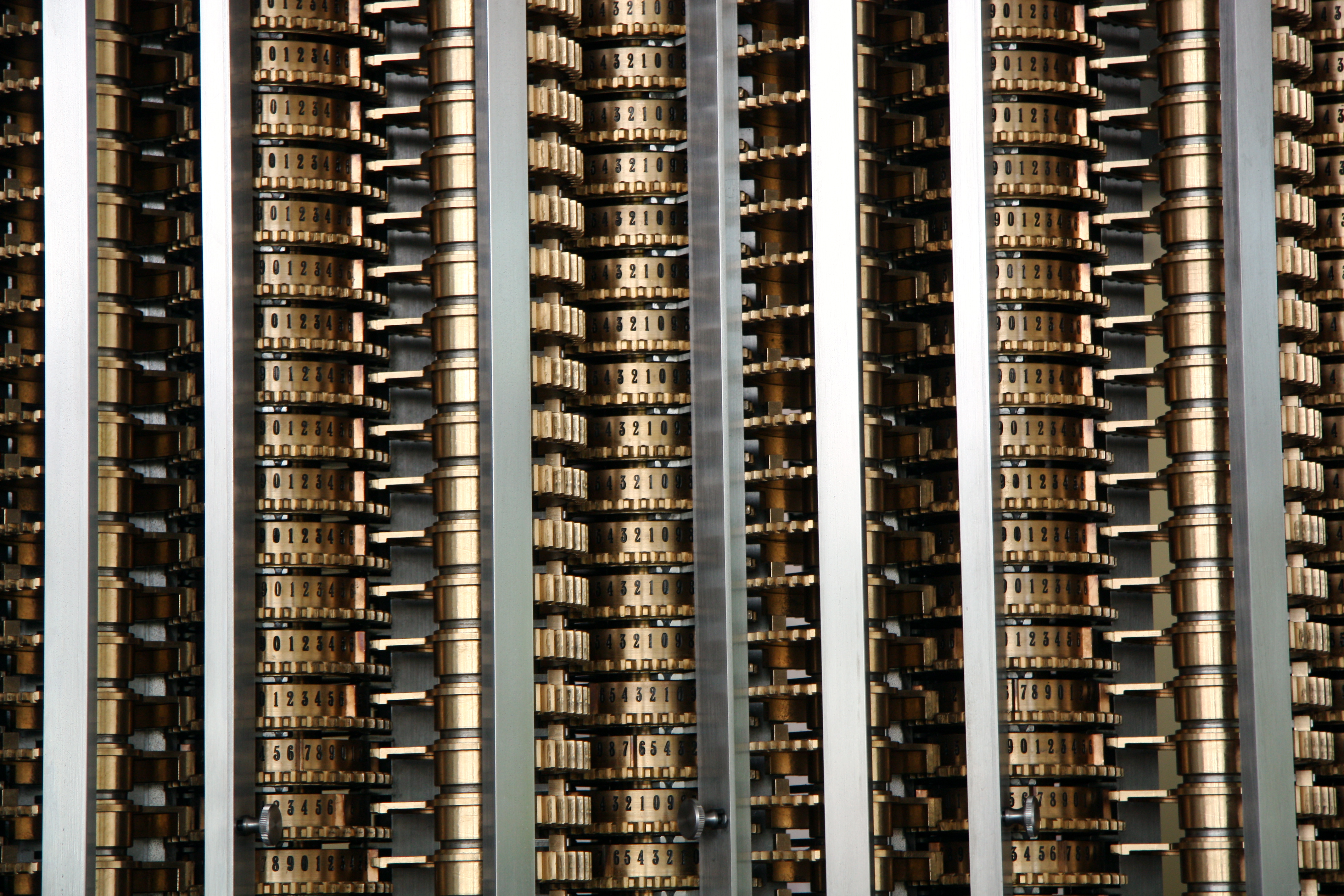Closeup of the Babbage Difference Engine