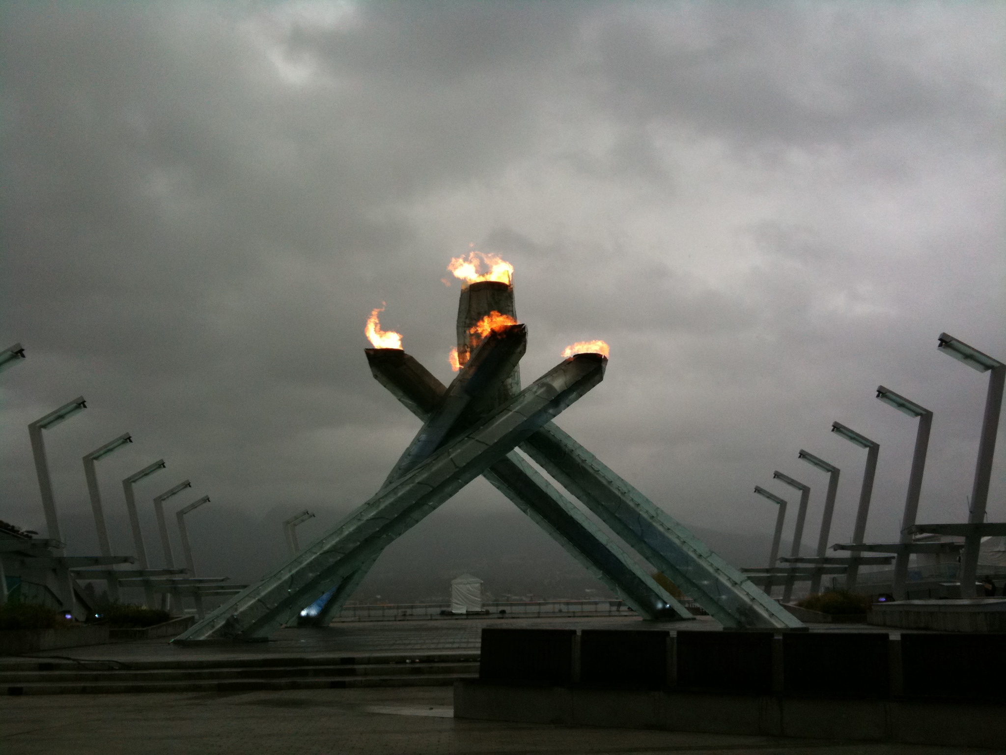 Olympic Cauldron, Rainy Day