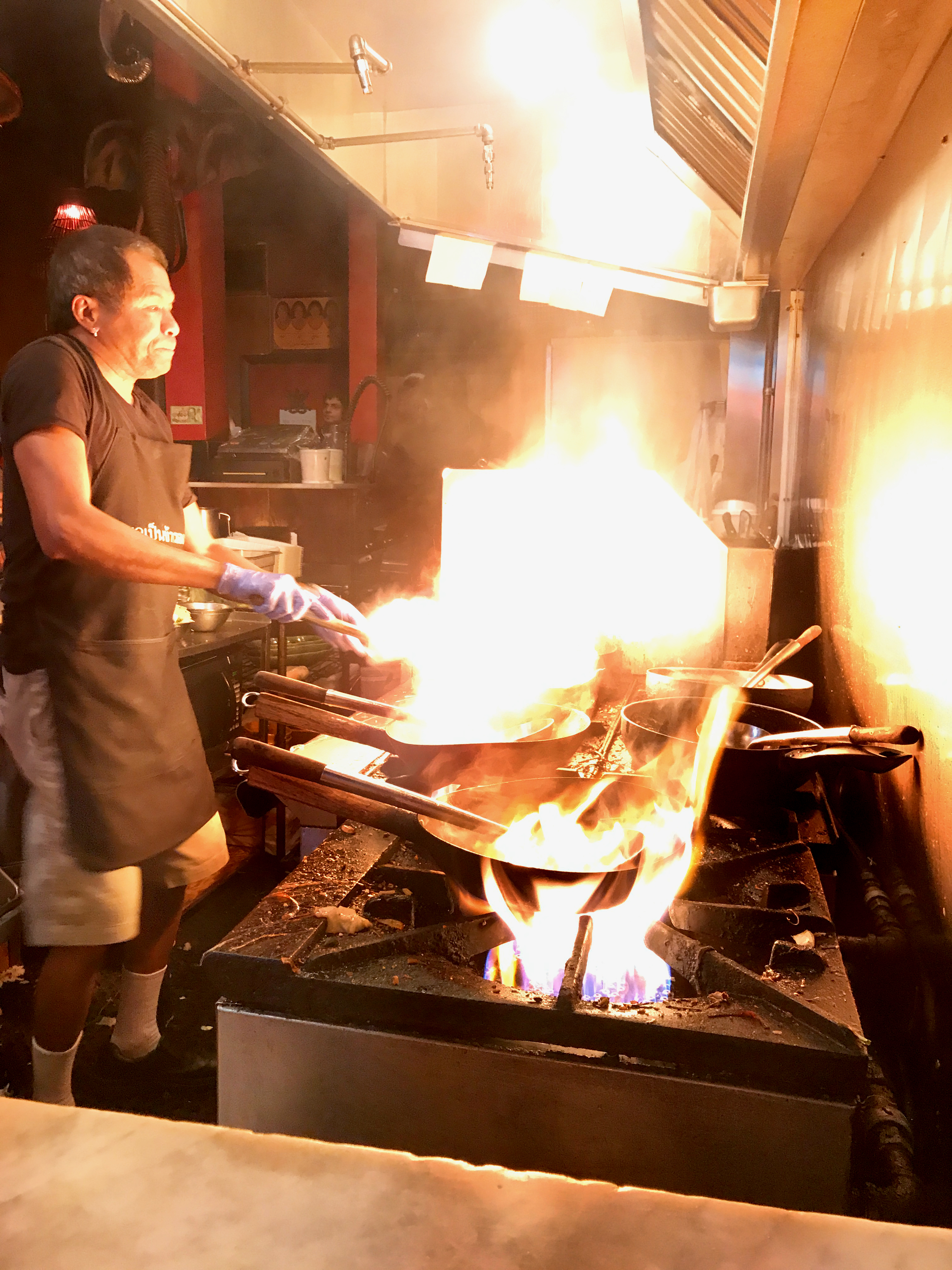 Day 14. <i>Warmth</i>. Dinner in the making at our favorite local Thai restaurant.