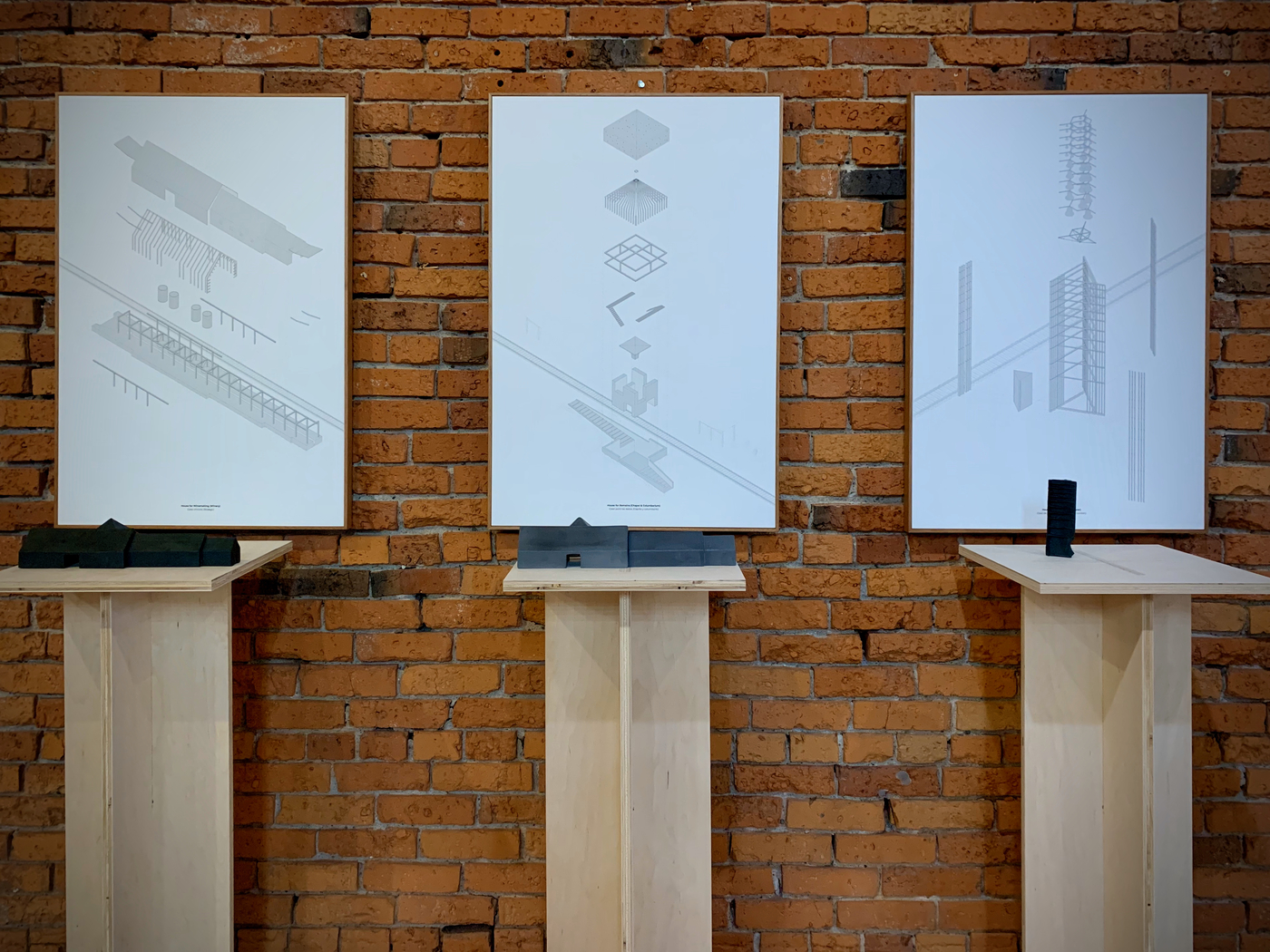Day 19. <i>Space</i>. Exploded architectural models on display.